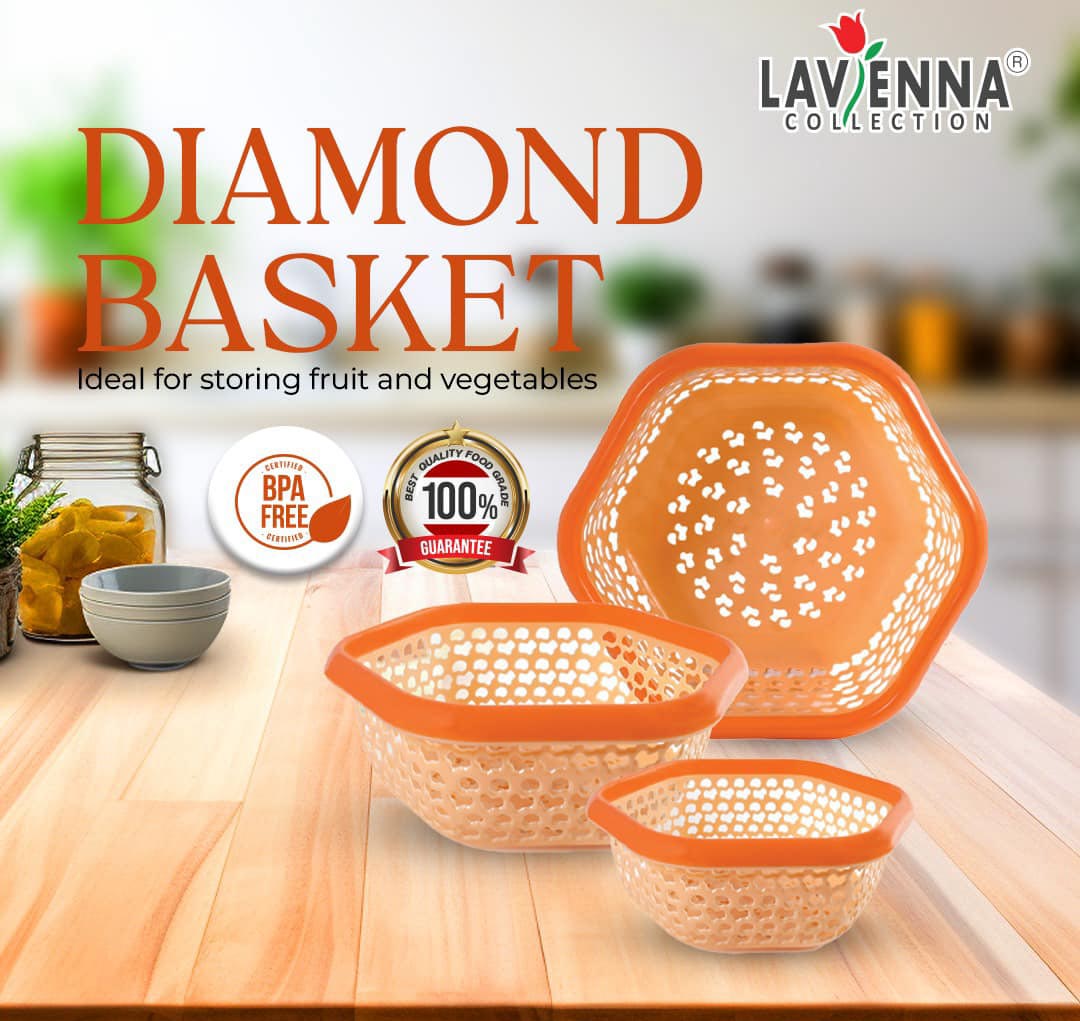 Diamond Basket Diamond Fruit Basket 3 Piece set